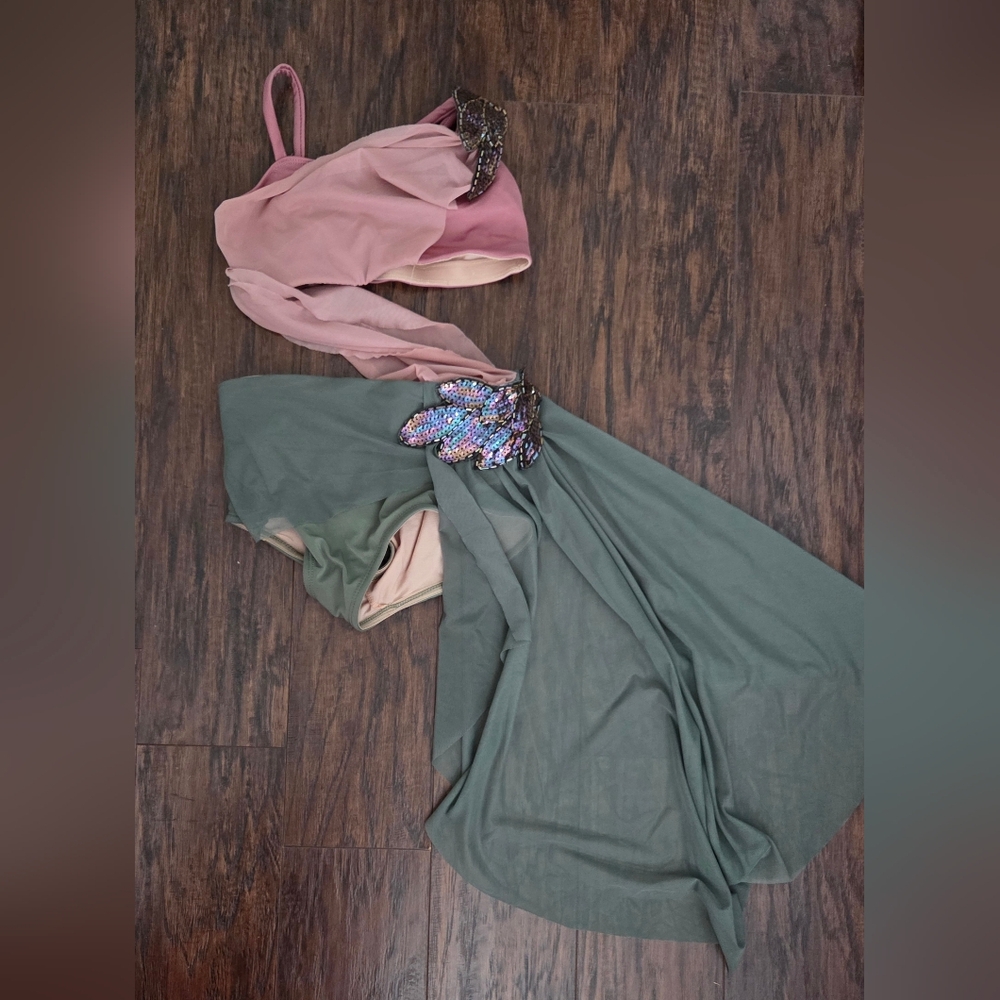 Kids Dance Costume in Pink and Green